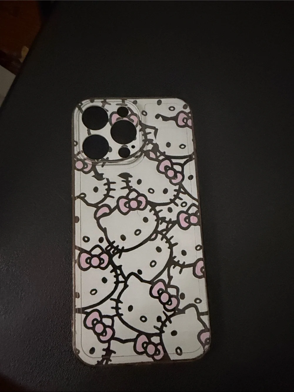 Hello Kitty Pattern Clear Pink & White Phone Case